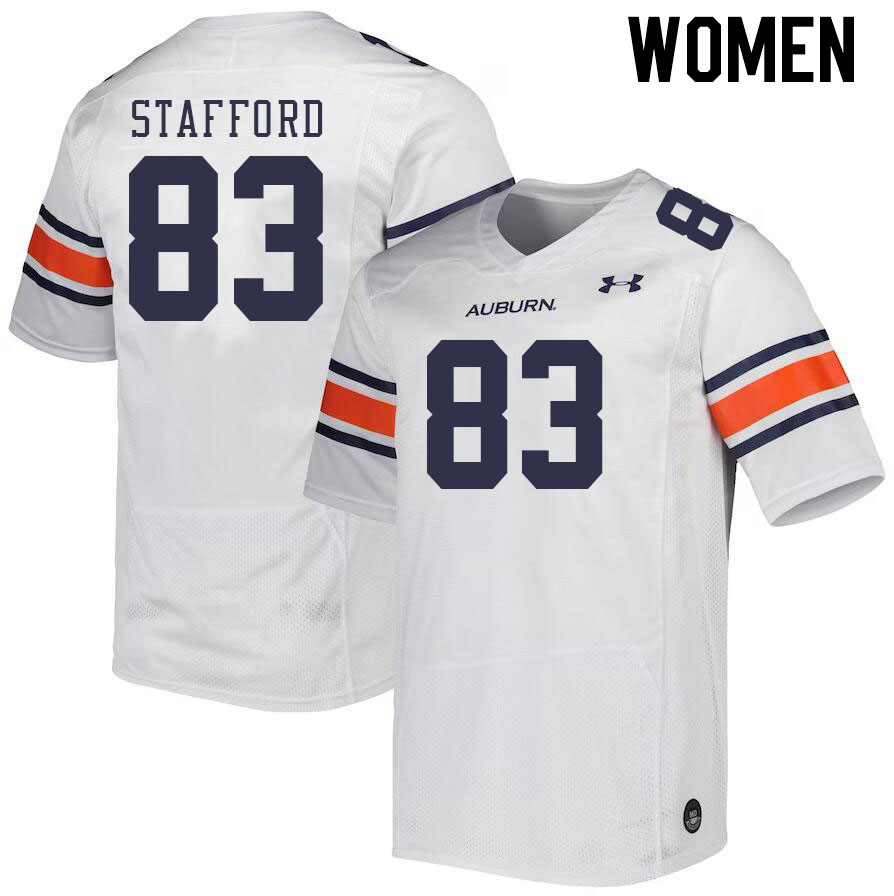Women #83 Colby Stafford Auburn Tigers College Football Jerseys Stitched-White